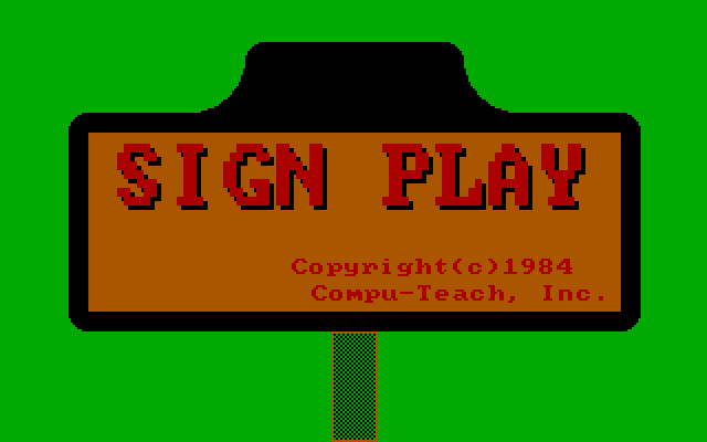 Signplay IBM PC/Compatibles Screenshot: Title screen.