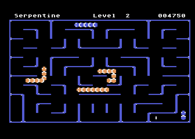 Serpentine Atari 8-bit Screenshot: Level 2 start.