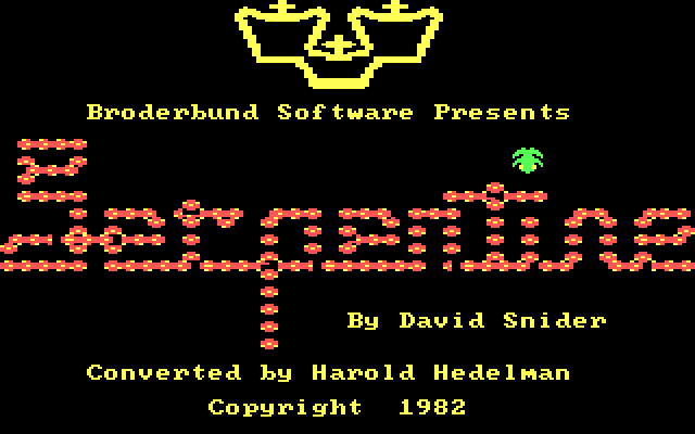 Serpentine IBM PC/Compatibles Screenshot: Title screen.