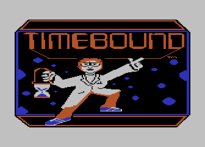 Timebound Atari 8-bit Screenshot: Title screen.