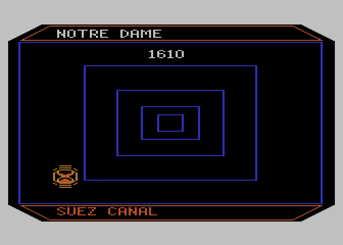 Timebound Atari 8-bit Screenshot: Caught a time event.