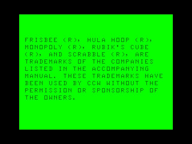 Timebound TRS-80 Color Computer Screenshot: Some additional trademarks...