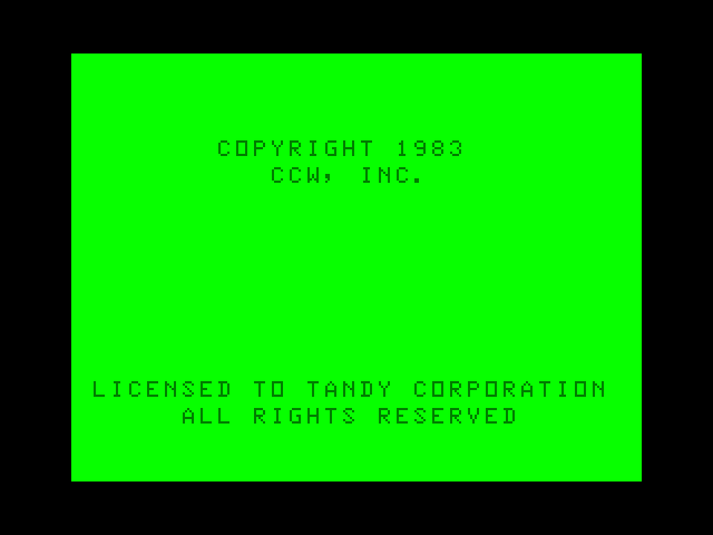 Timebound TRS-80 Color Computer Screenshot: Copyright information.