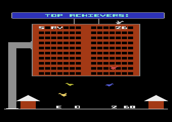 Bounty Bob Strikes Back! Atari 5200 Screenshot: The high score table.