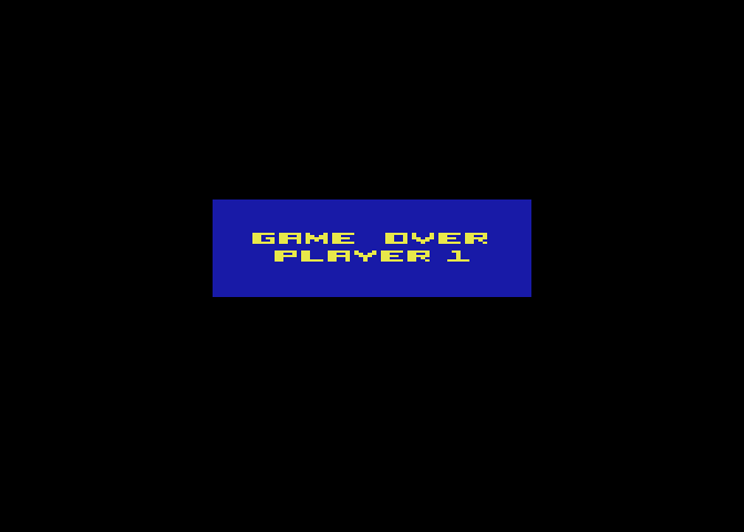 Bounty Bob Strikes Back! Atari 8-bit Screenshot: Game over.