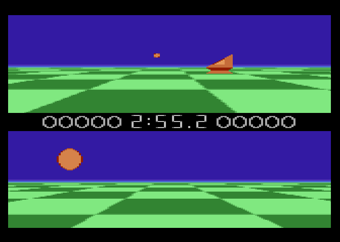 Ballblazer Atari 7800 Screenshot: Chasing my opponent.