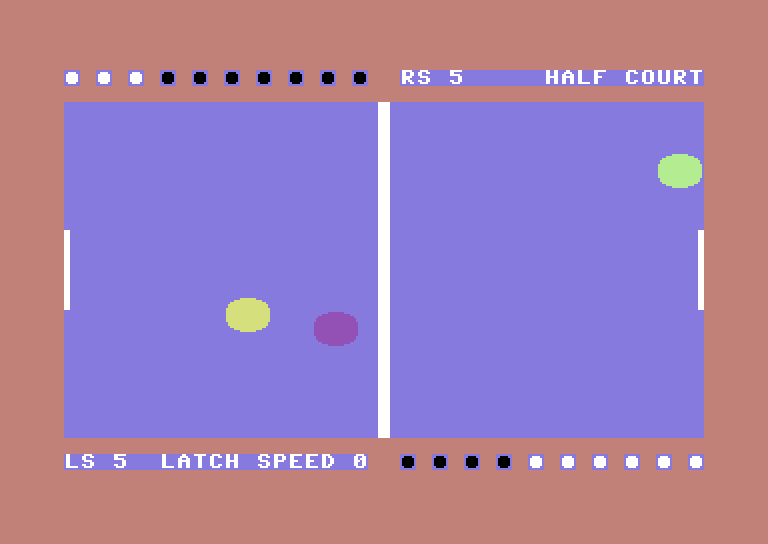 Retro-Ball Commodore 64 Screenshot: Make sure you don't accidently knock the puck into your own goal.