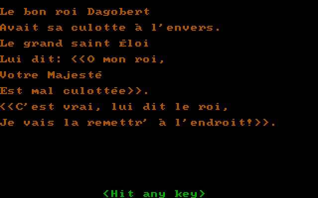 Joshua's Reading Machine: Children's Songs IBM PC/Compatibles Screenshot: Some lyrics...