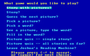 Joshua's Reading Machine: Children's Songs for IBM PC/Compatibles - Main menu.