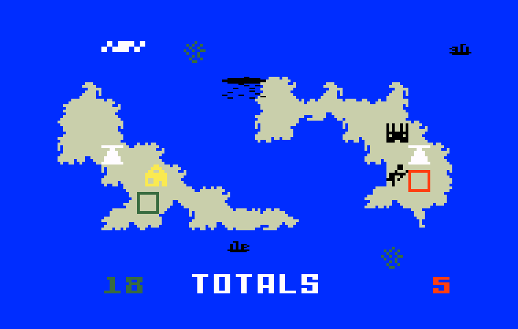 Utopia Intellivision Screenshot: Totals for the first round...