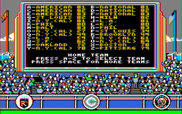 The World's Greatest Baseball Game (Enhanced Version) IBM PC/Compatibles Screenshot: Seleccting teams.
