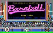 The World's Greatest Baseball Game (Enhanced Version) for IBM PC/Compatibles - Title screen.
