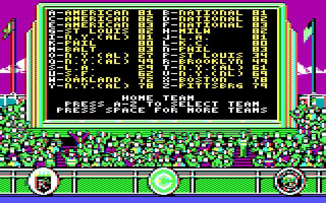 The World's Greatest Baseball Game (Enhanced Version) IBM PC/Compatibles Screenshot: Selecting the teams.