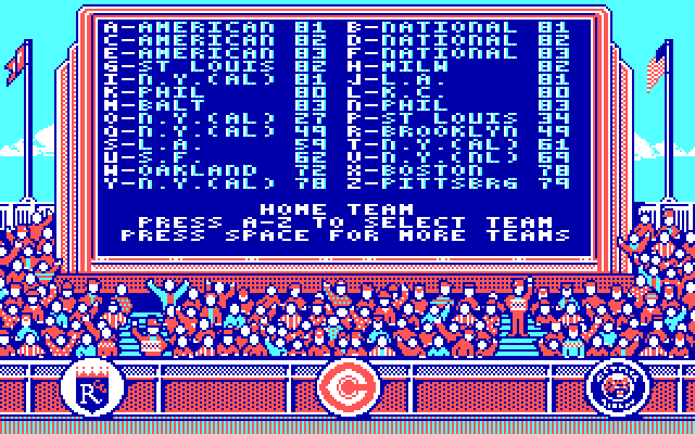 The World's Greatest Baseball Game (Enhanced Version) IBM PC/Compatibles Screenshot: Selecting the teams.