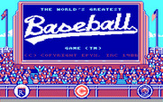 The World's Greatest Baseball Game (Enhanced Version) for IBM PC/Compatibles - Title screen.