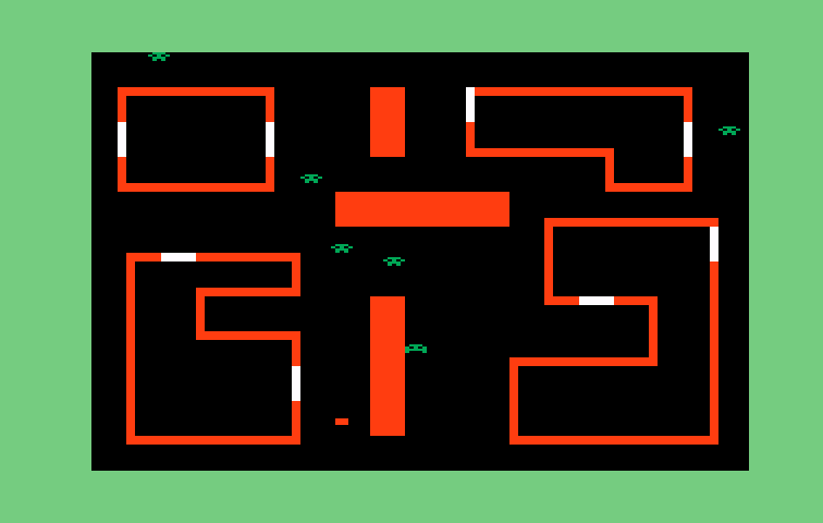 Venture Intellivision Screenshot: Explore each of these rooms to collect treasures.