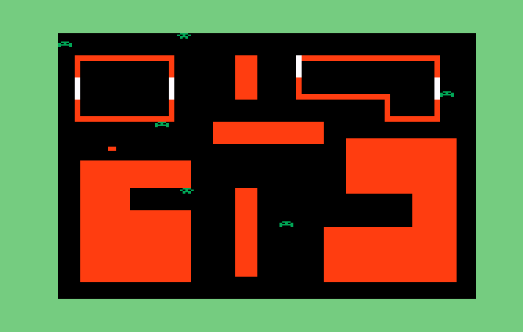 Venture Intellivision Screenshot: Level four; the solid colored rooms have already been completed.