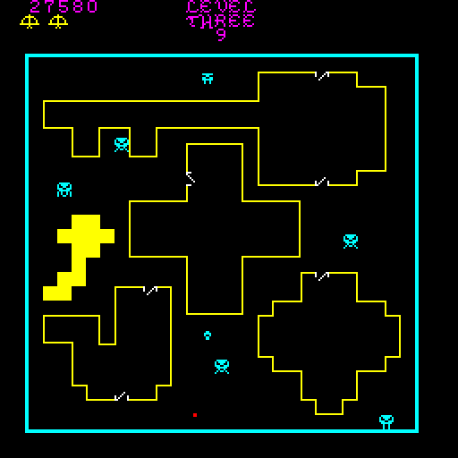 Venture Arcade Screenshot: Start of the third level.