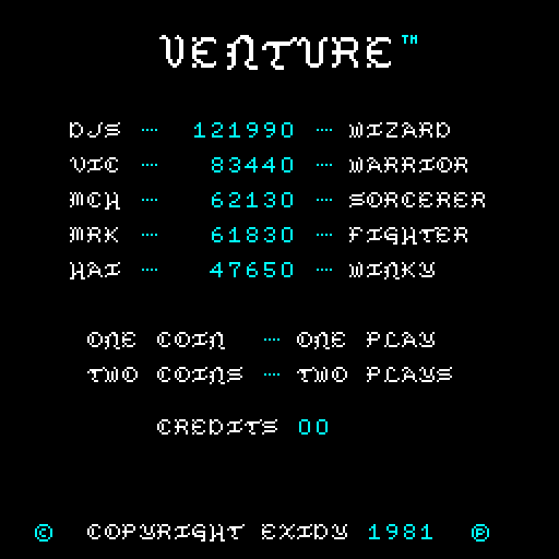 Venture Arcade Screenshot: Game attract mode.