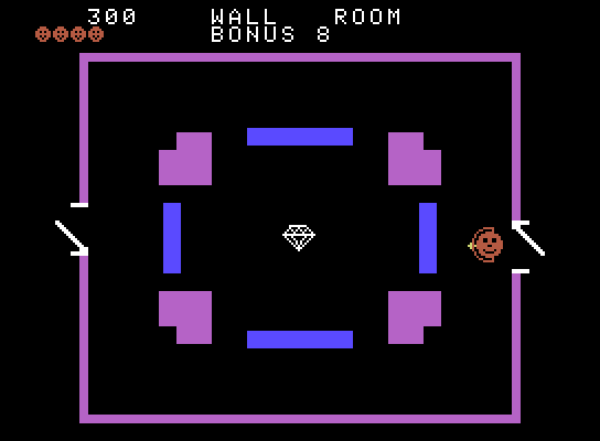 Venture ColecoVision Screenshot: Wall room; those blue walls move, be careful!