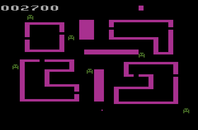 Venture Atari 2600 Screenshot: The Atari 2600 version repeats after the second level with increased speed.