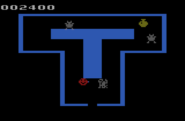 Venture Atari 2600 Screenshot: When opponents are shot they will take a few seconds to disappear...