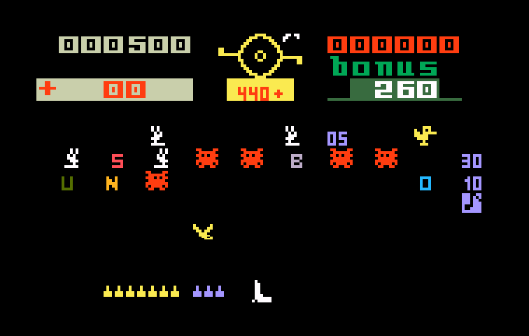Carnival Intellivision Screenshot: Watch out for that duck heading to steal some bullets!