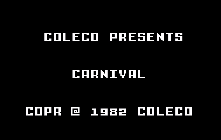 Carnival Intellivision Screenshot: Title screen.