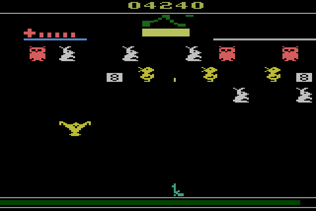 Carnival Atari 2600 Screenshot: On the second round the ducks are more aggressive.