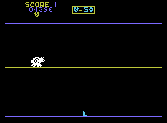 Carnival ColecoVision Screenshot: Bonus round; shoot the moving bear target as many times as you can...