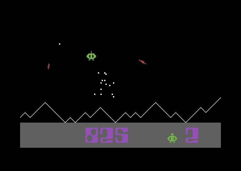 Cyclons Commodore 64 Screenshot: One cyclon destroyed, many more will appear.