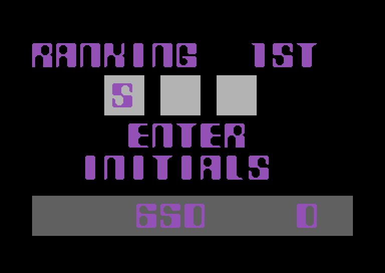 Cyclons Commodore 64 Screenshot: Enter your initials in the high score table!