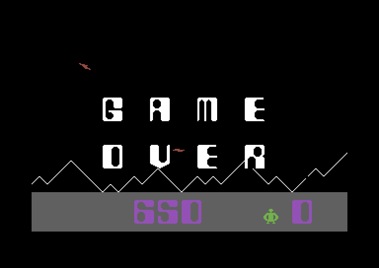 Cyclons Commodore 64 Screenshot: Game over.