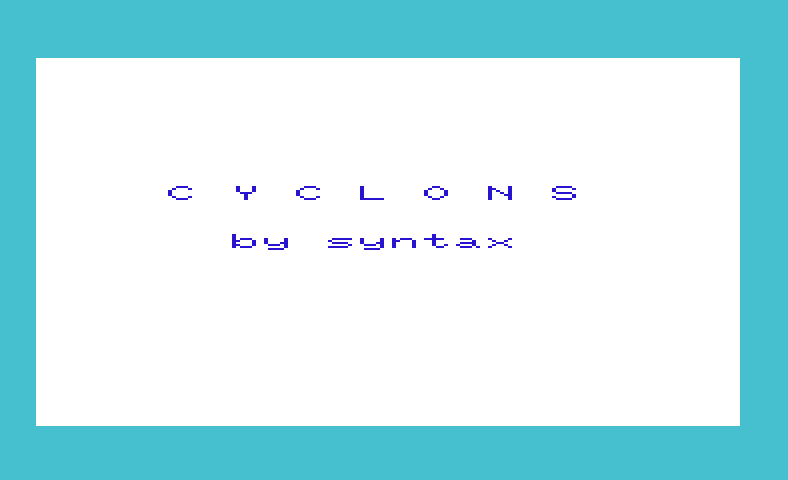 Cyclons Commodore VIC-20 Screenshot: Title screen.