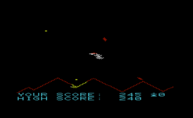 Cyclons Commodore VIC-20 Screenshot: Crash! I lost a life...