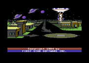 Astro Chase for Commodore 64 - The saucer takes off, and the game is about to begin...