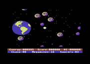 Astro Chase for Commodore 64 - Game start.