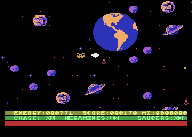 Astro Chase Atari 8-bit Screenshot: Oh no, I'm surrounded!