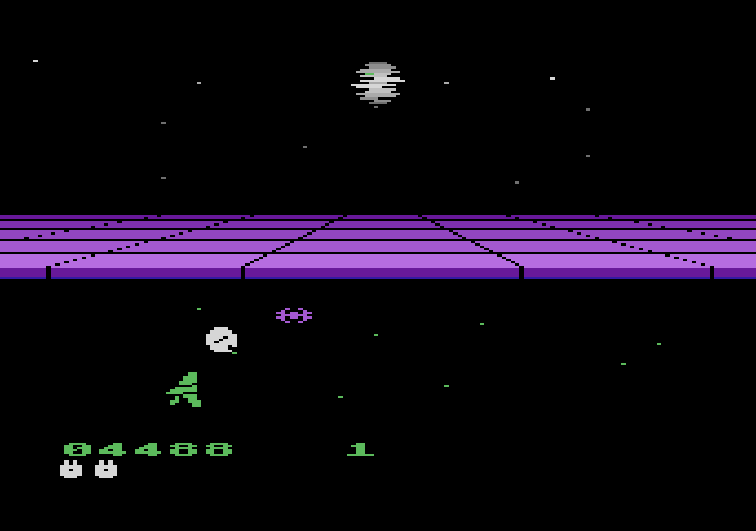 Star Wars: Return of the Jedi - Death Star Battle Atari 5200 Screenshot: The shield is down, but there's no openeing to attack yet...