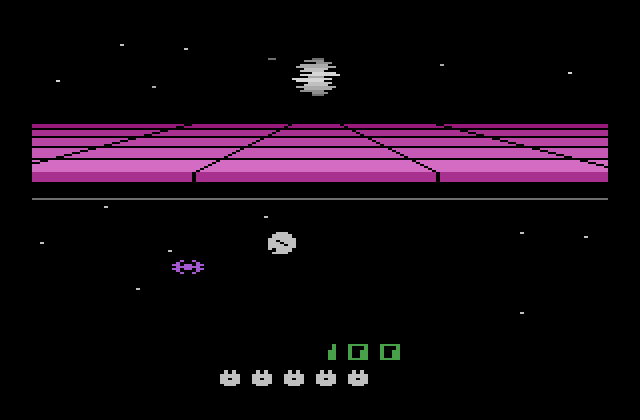 Star Wars: Return of the Jedi - Death Star Battle Atari 2600 Screenshot: Attacking an enemy fighter...