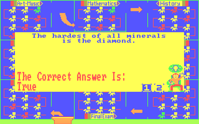 Go to the Head of the Class IBM PC/Compatibles Screenshot: Oops, I answered wrong...here's the correct response.