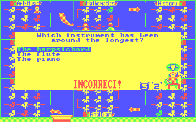 Go to the Head of the Class IBM PC/Compatibles Screenshot: Oh no, a wrong answer!