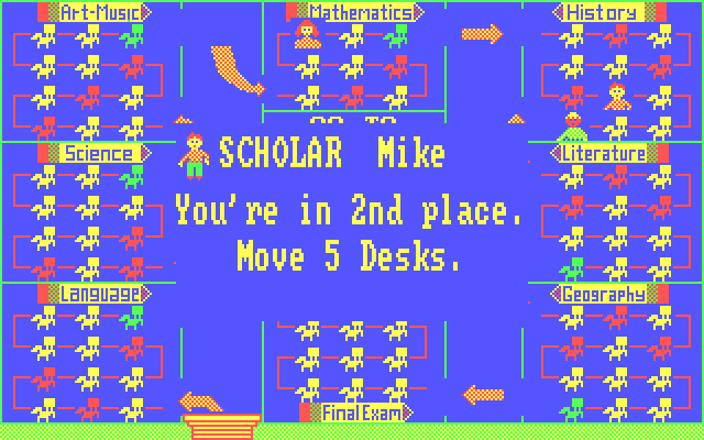 Go to the Head of the Class IBM PC/Compatibles Screenshot: Please proceed 5 desks...