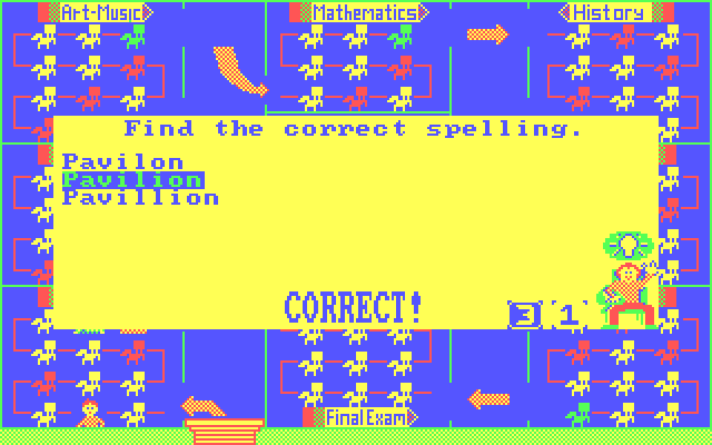 Go to the Head of the Class IBM PC/Compatibles Screenshot: A correct answer!