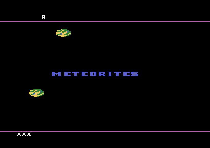Meteorites Atari 5200 Screenshot: Title screen.