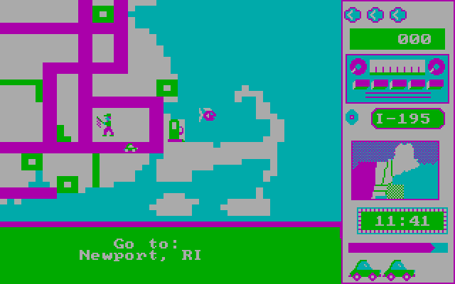 Road Rally U.S.A. IBM PC/Compatibles Screenshot: I'm getting close...I think.