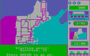 Road Rally U.S.A. for IBM PC/Compatibles - I'm beginning the game in Hartford, CT.