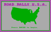 Road Rally U.S.A. for IBM PC/Compatibles - Title screen.