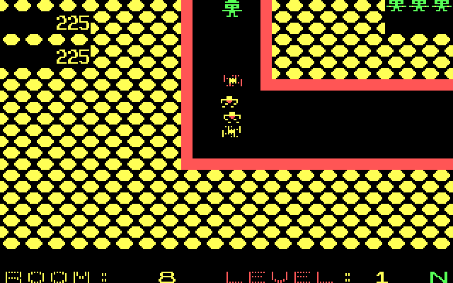 Shamus IBM PC/Compatibles Screenshot: Sometimes an area will have many enemies; be careful!