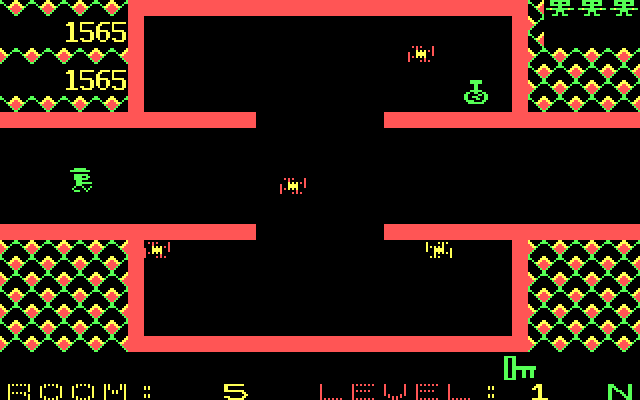 Shamus IBM PC/Compatibles Screenshot: I should try to pick up that potion!
